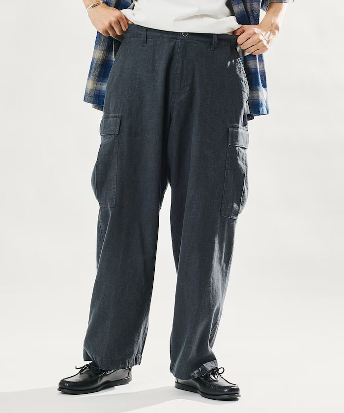 LINEN COTTON EASY CARGO PANTS 【Compatible with Set-Up】