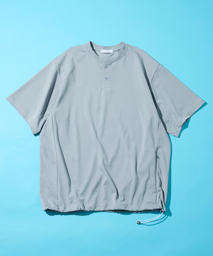 SUPER ICE / Super Ice Henry Neck Spindle T-Shirt Contact Cold Sensation / Quick Drying / UV Cut