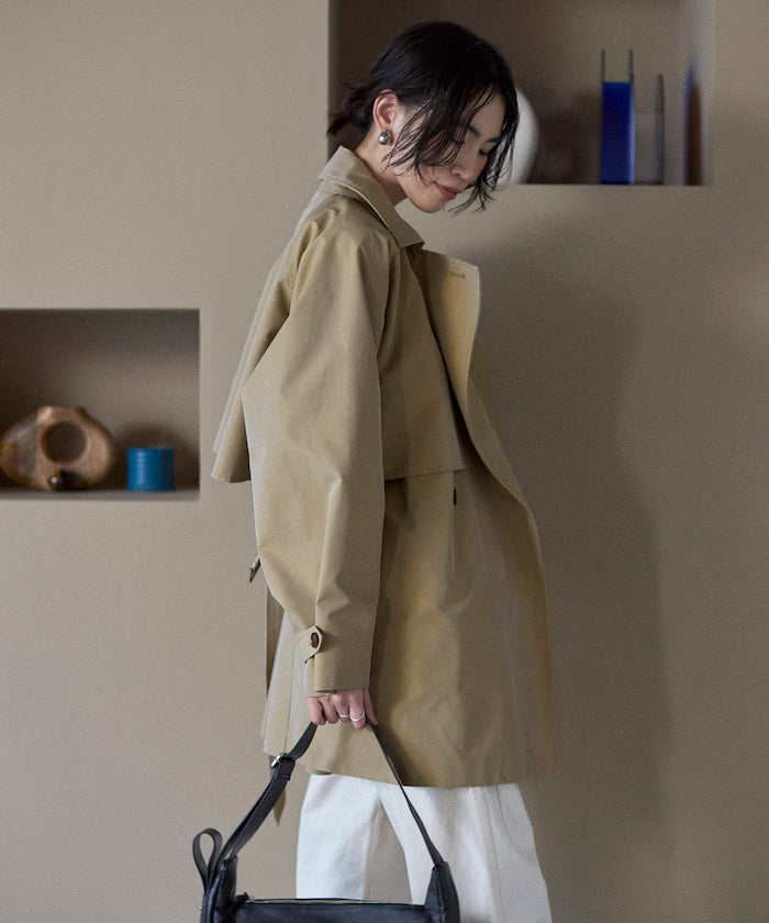 Mid-length T/C Chambray Trench Coat