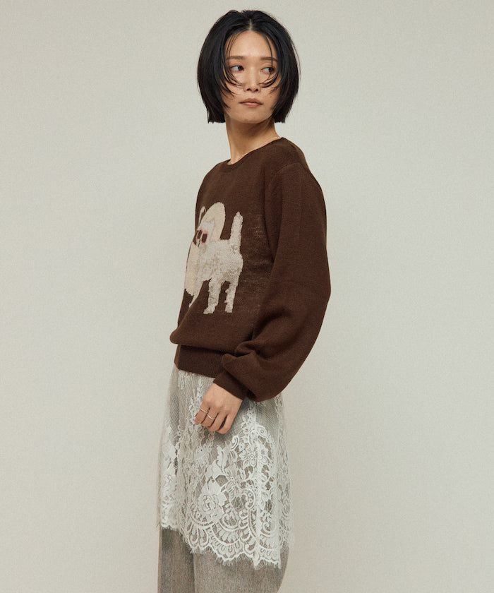 Sweat-like Animal Jacquard Knit