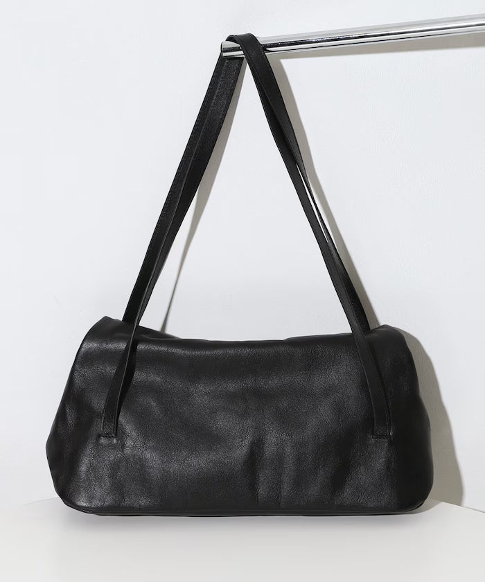 Leather Flap Shoulder Bag / Cowhide / Water-Repellent Leather