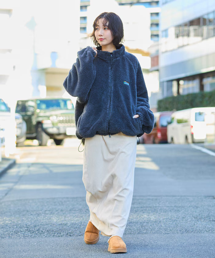 Relaxed Fit Nylon Fleece Reversible Stand Blouson [Limited Edition]