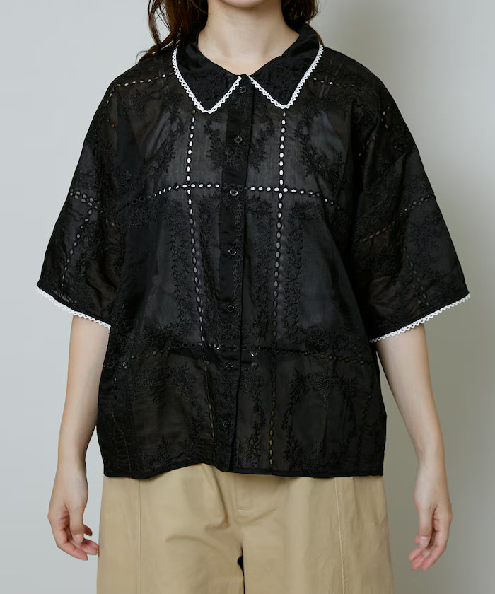 Pico race lace color collar lace shirt limited edition