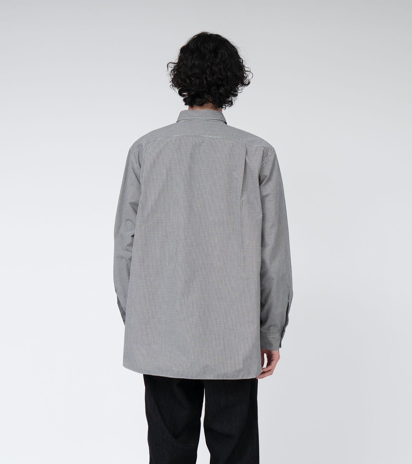 Regular Collar Gingham Check Wind Shirt