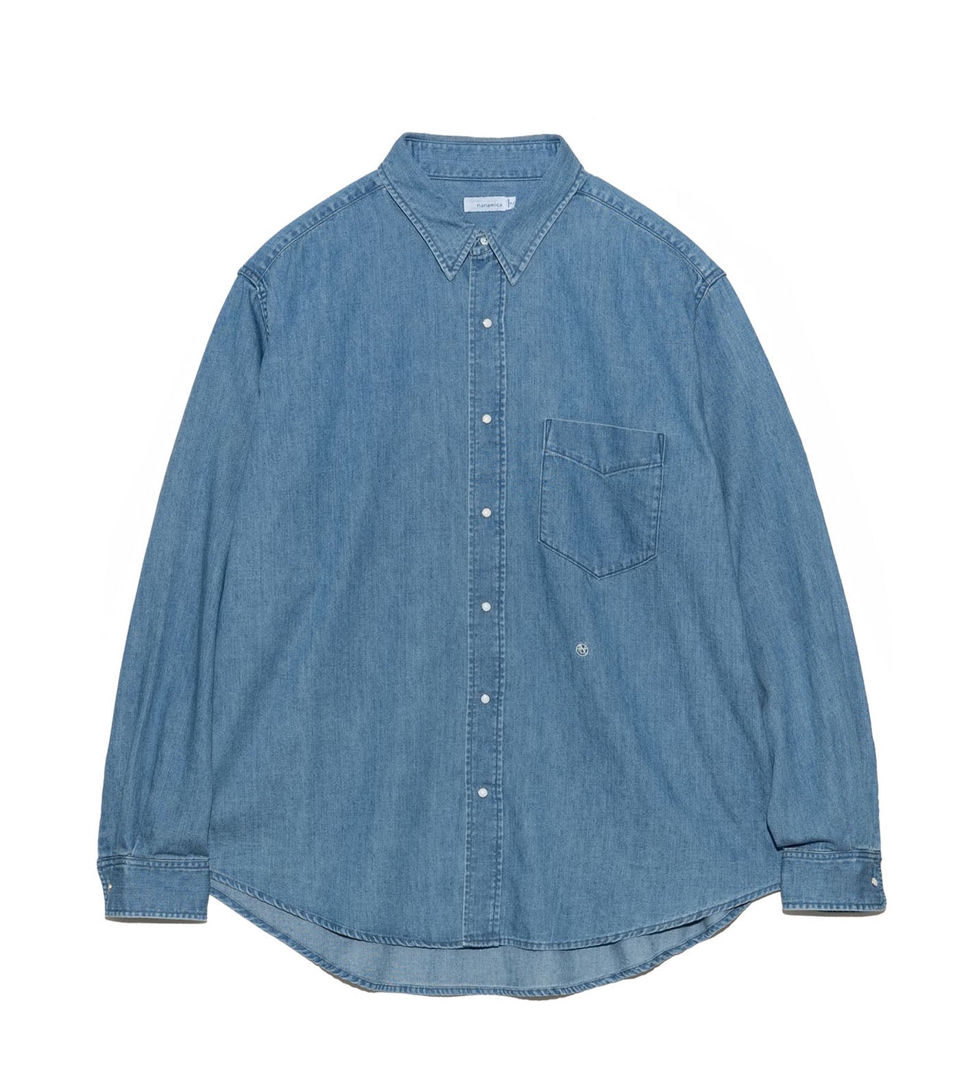 Regular Collar Light Denim Shirt - ID(Indigo)