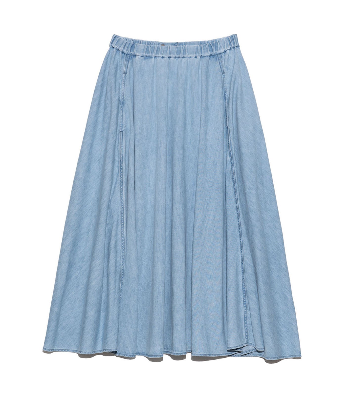 Light Denim Circular Skirt - IB(Indigo Bleach)