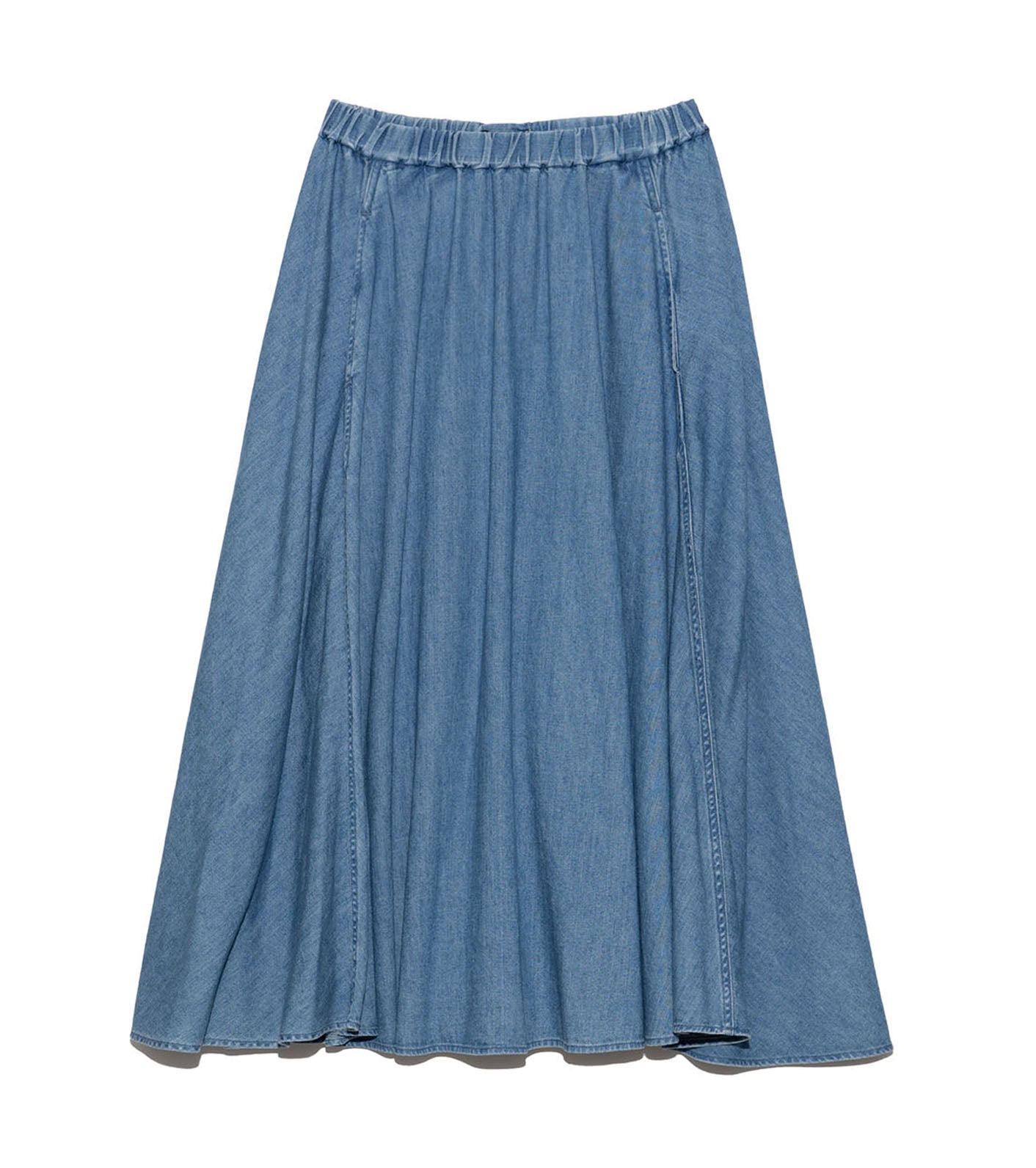 Light Denim Circular Skirt - ID(Indigo)