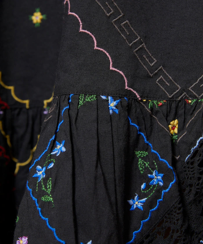 Flower Handkerchief Embroidered Camisole Dress