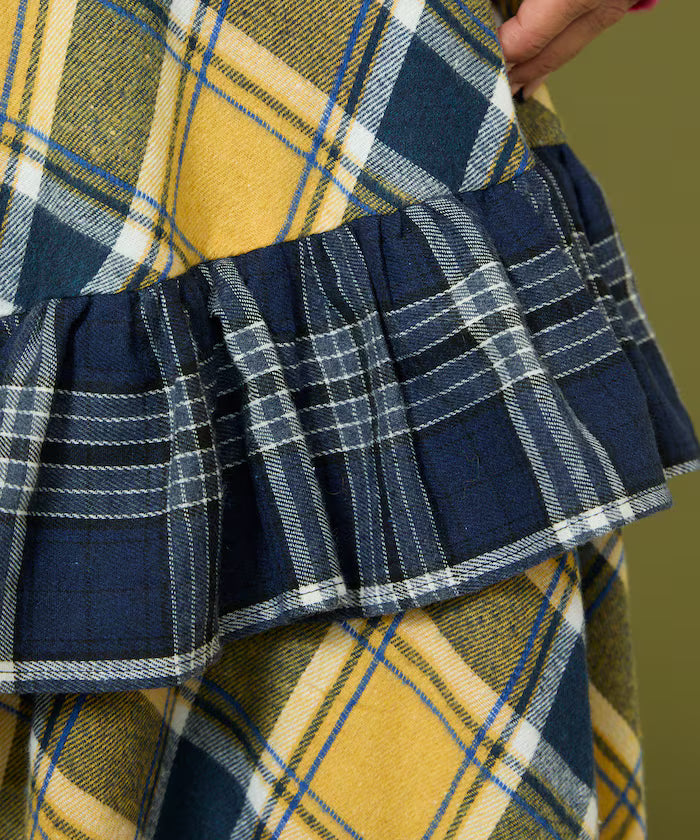 Nell Check Asymmetrical Frill Skirt