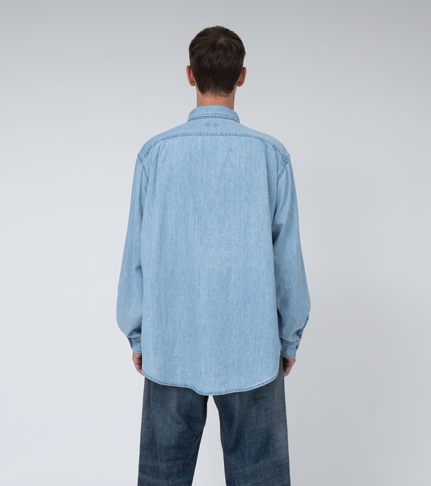 Regular Collar Light Denim Shirt