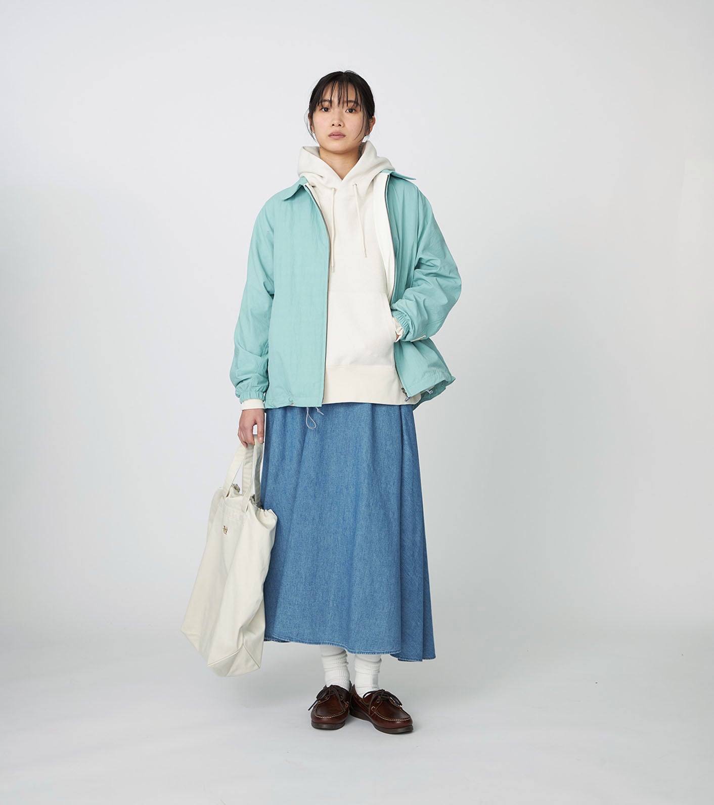 Light Denim Circular Skirt