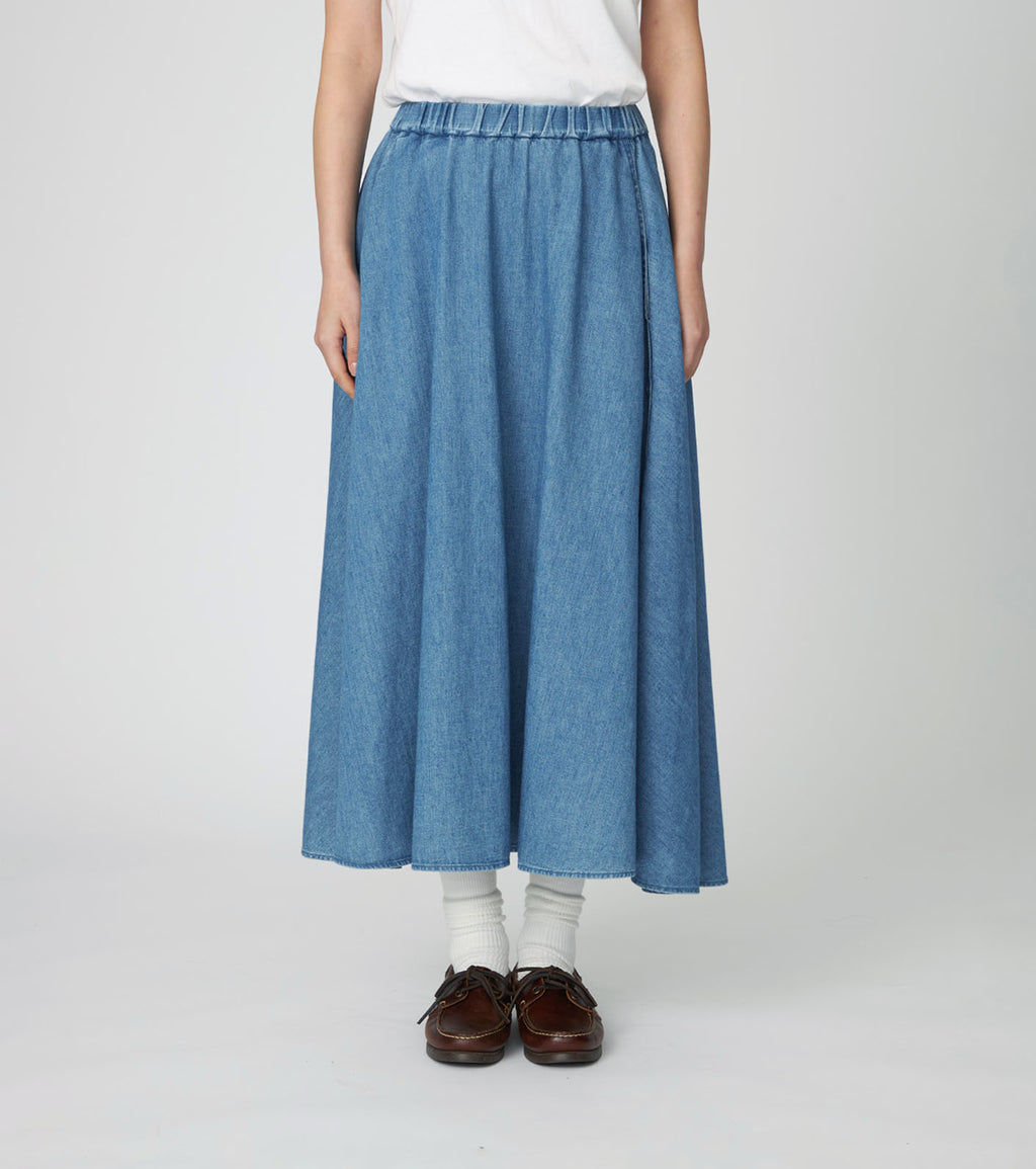 Light Denim Circular Skirt
