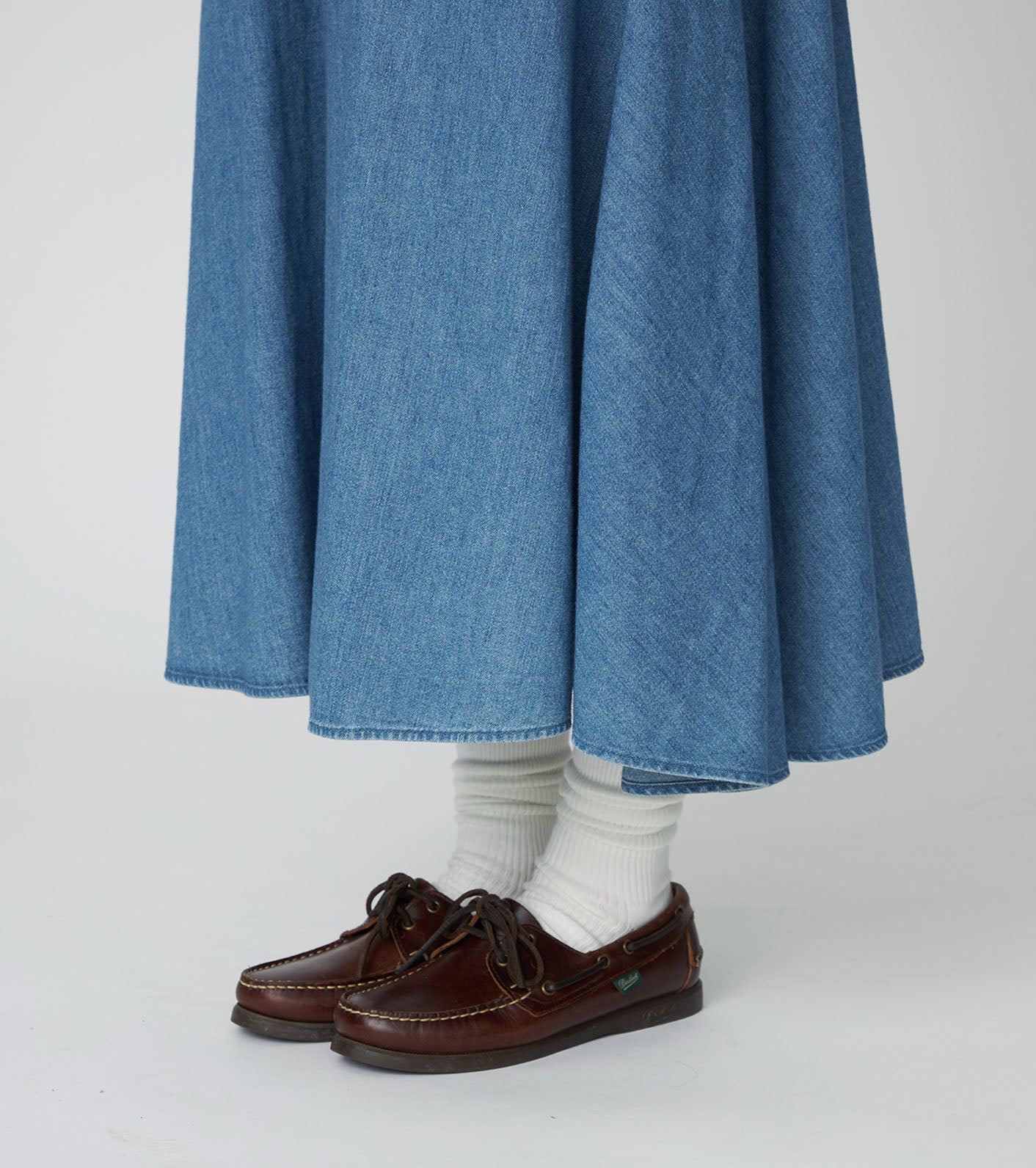 Light Denim Circular Skirt