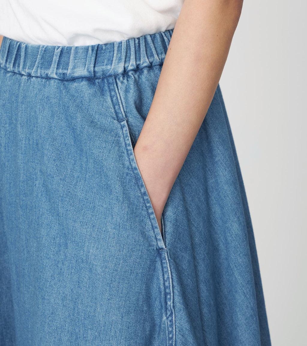 Light Denim Circular Skirt