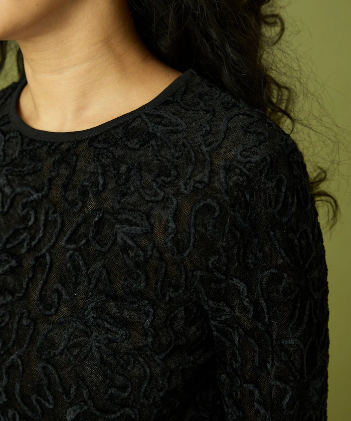 Mesh Velour Top