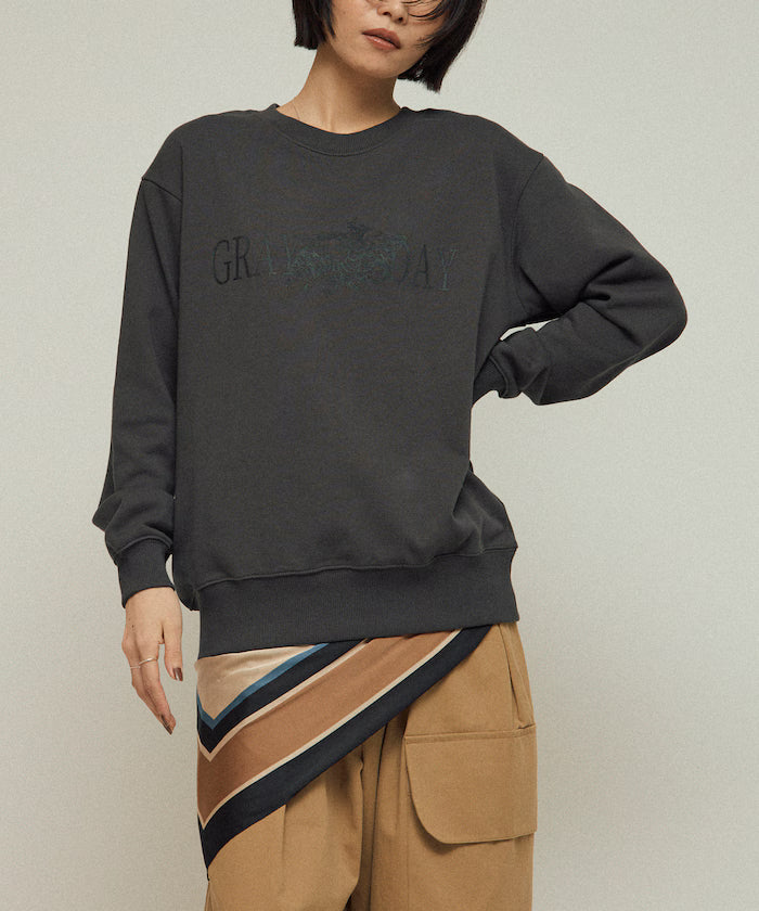 Organic Cotton Animal Logo Print Sweat / CAT / Relaxed Fit / French Terry Sweat
