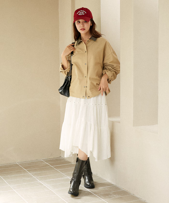 Studded Asymmetrical Tiered Skirt Limited Edition