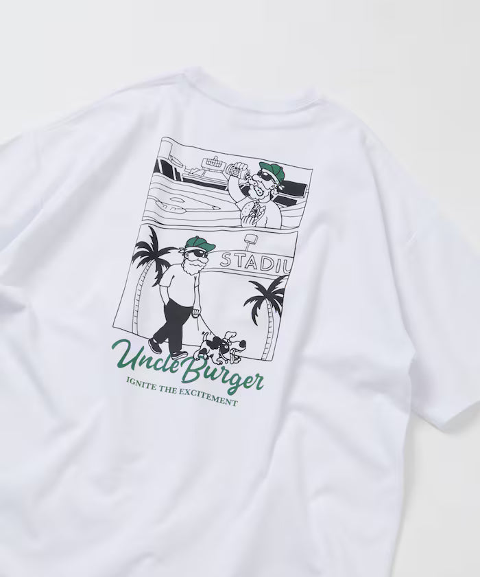 Limited Edition Uncle Holiday Big Silhouette Back Print Crew Neck T-Shirt - White