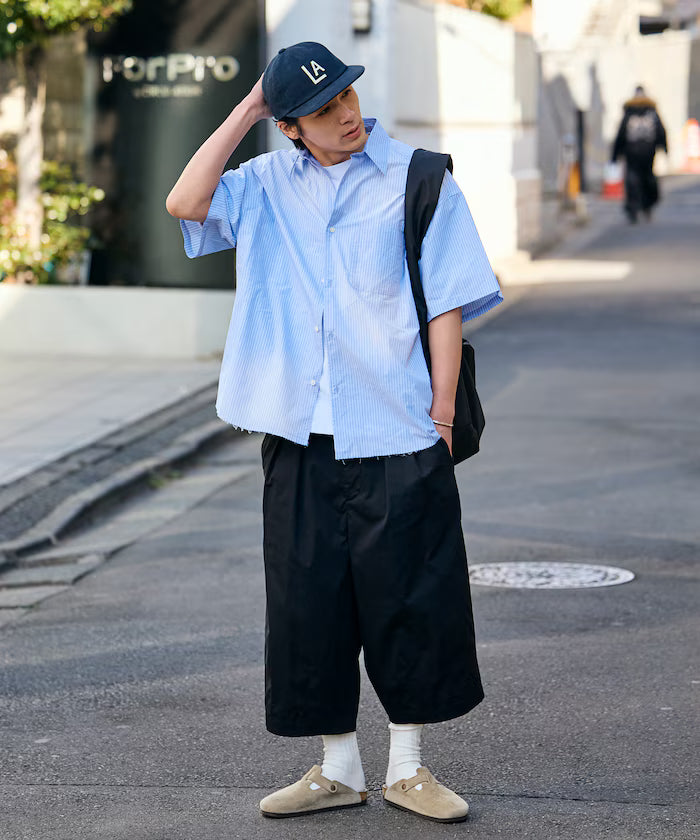 Big Silhouette Damage Processing Regular Color S/S Shirt/Check/Stripe/Fade Processing [Limited Edition]