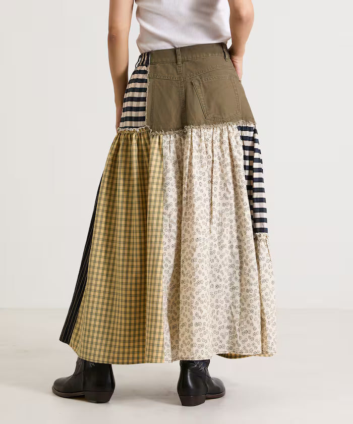 Flower & Check Docking Skirt