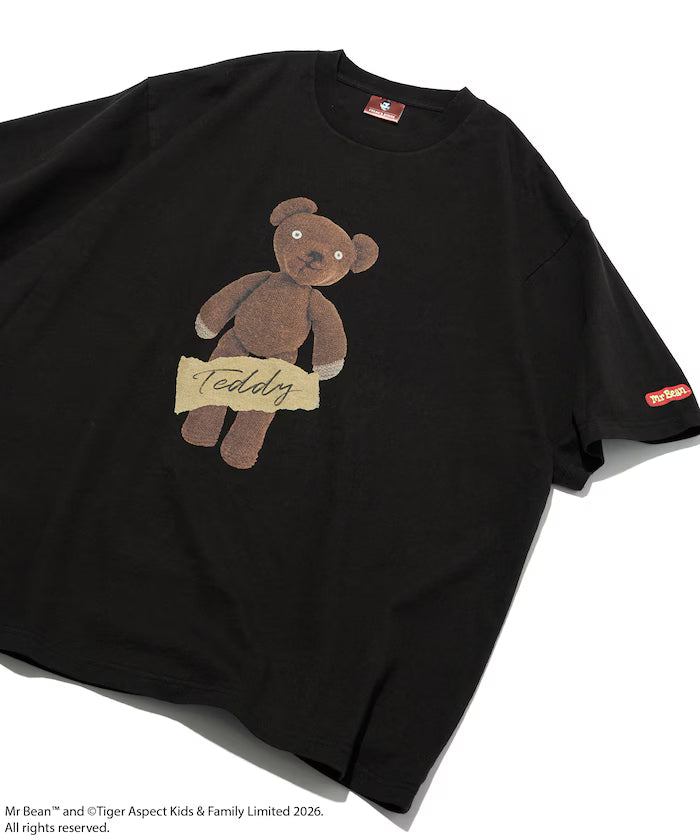 Mr. Bean Teddy Tee / Teddy Design Crew Neck T-Shirt - Black