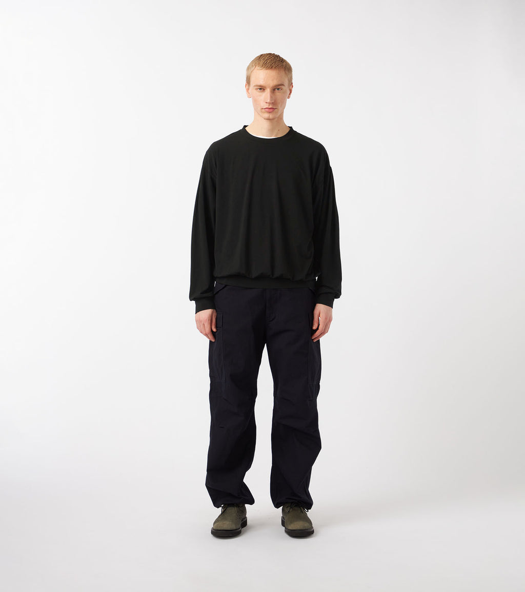 Wool Jersey Crew Neck L/S Tee