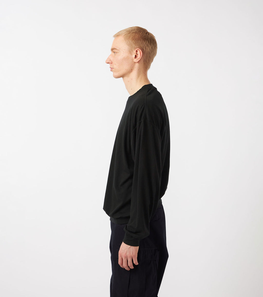 Wool Jersey Crew Neck L/S Tee