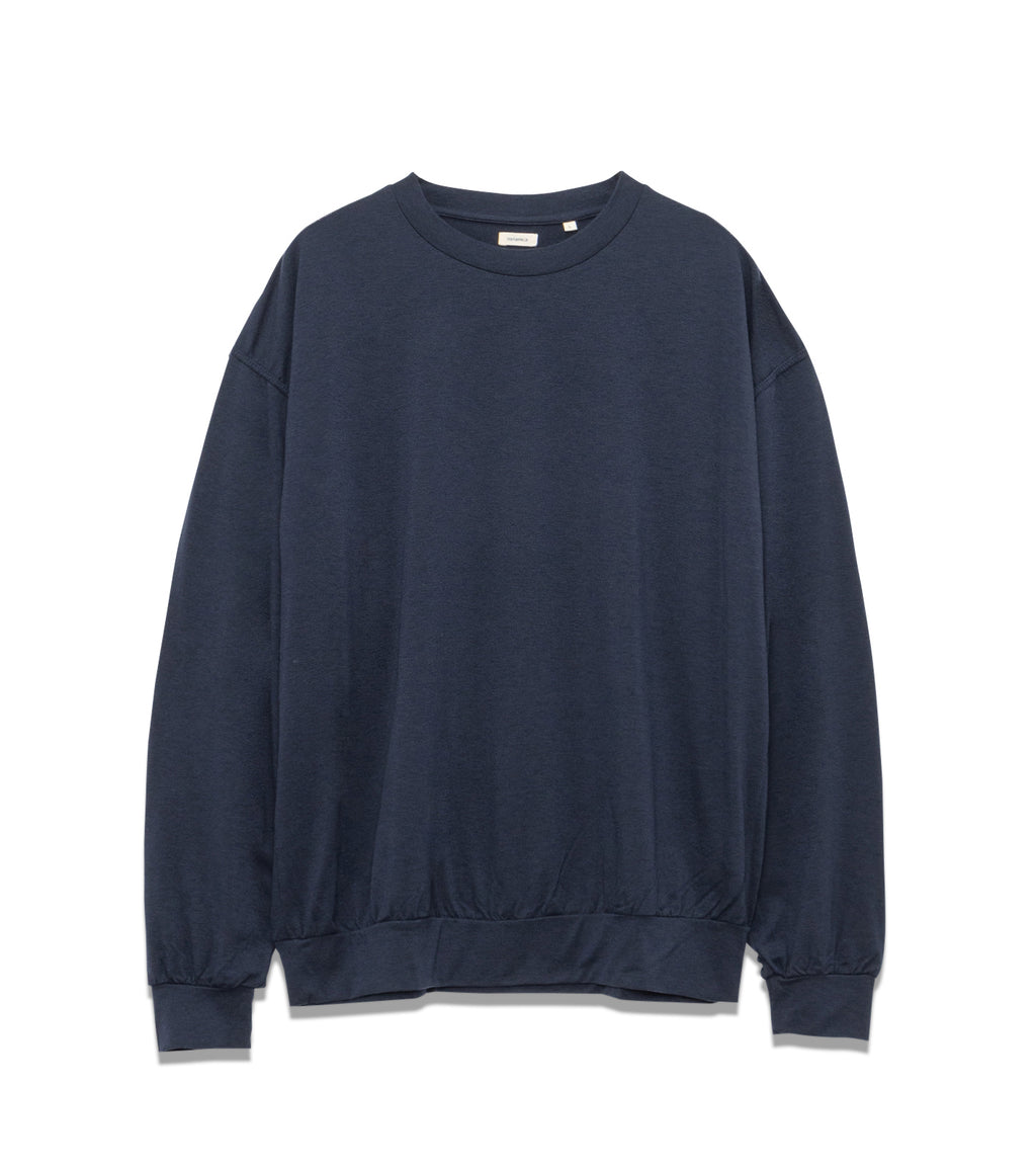 Wool Jersey Crew Neck L/S Tee - N(Navy)