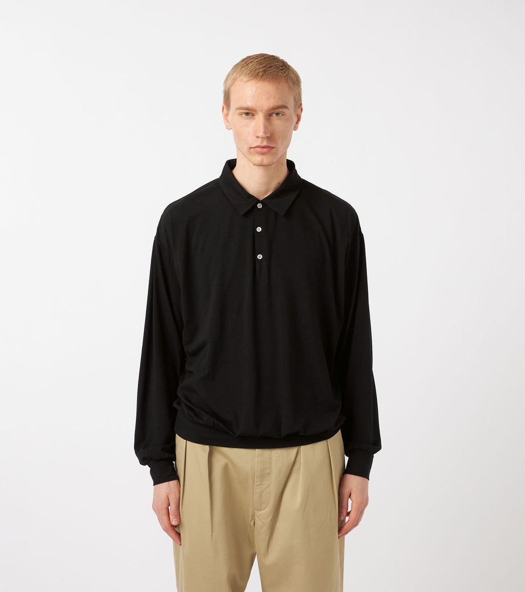 Wool Jersey L/S Polo