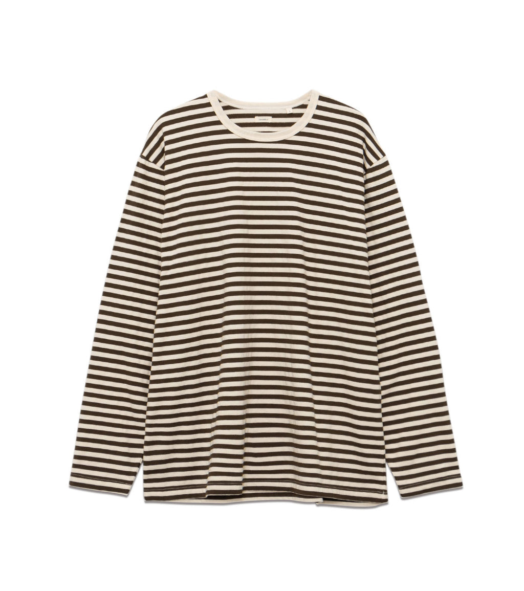 COOLMAX Stripe Jersey L/S Tee - BN(Brown x Natural)