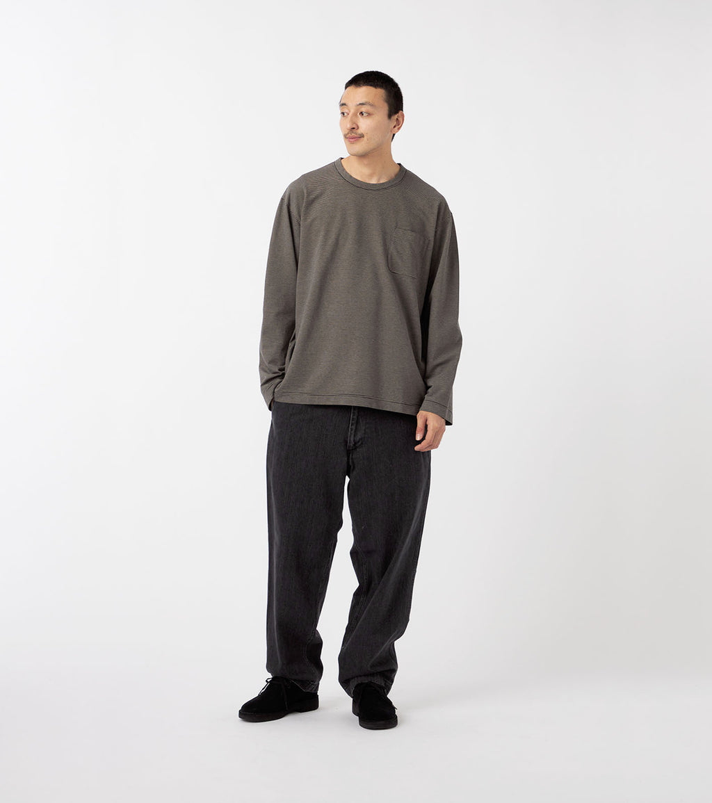 Micro Stripe Pocket L/S Tee