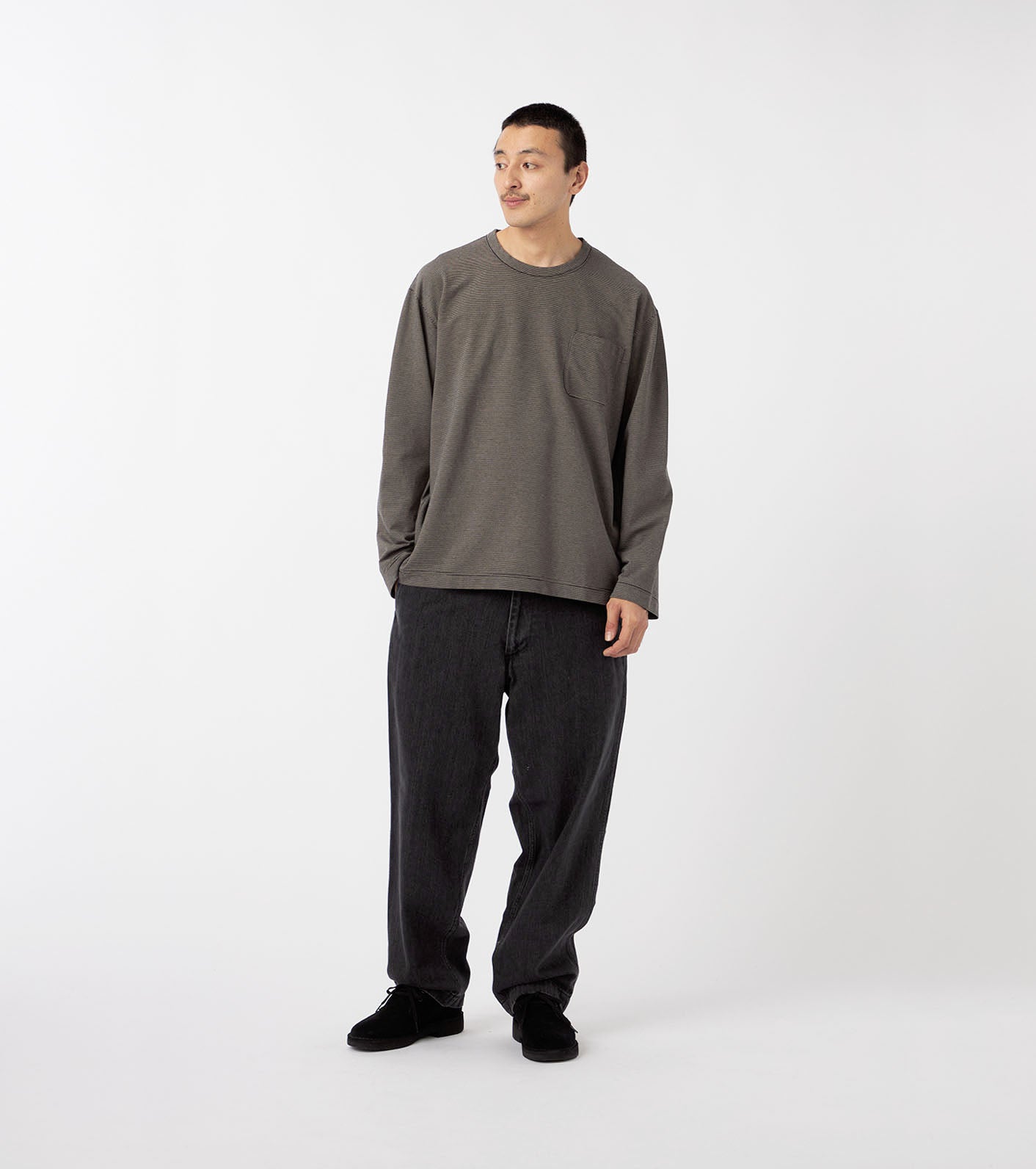 Micro Stripe Pocket L/S Tee