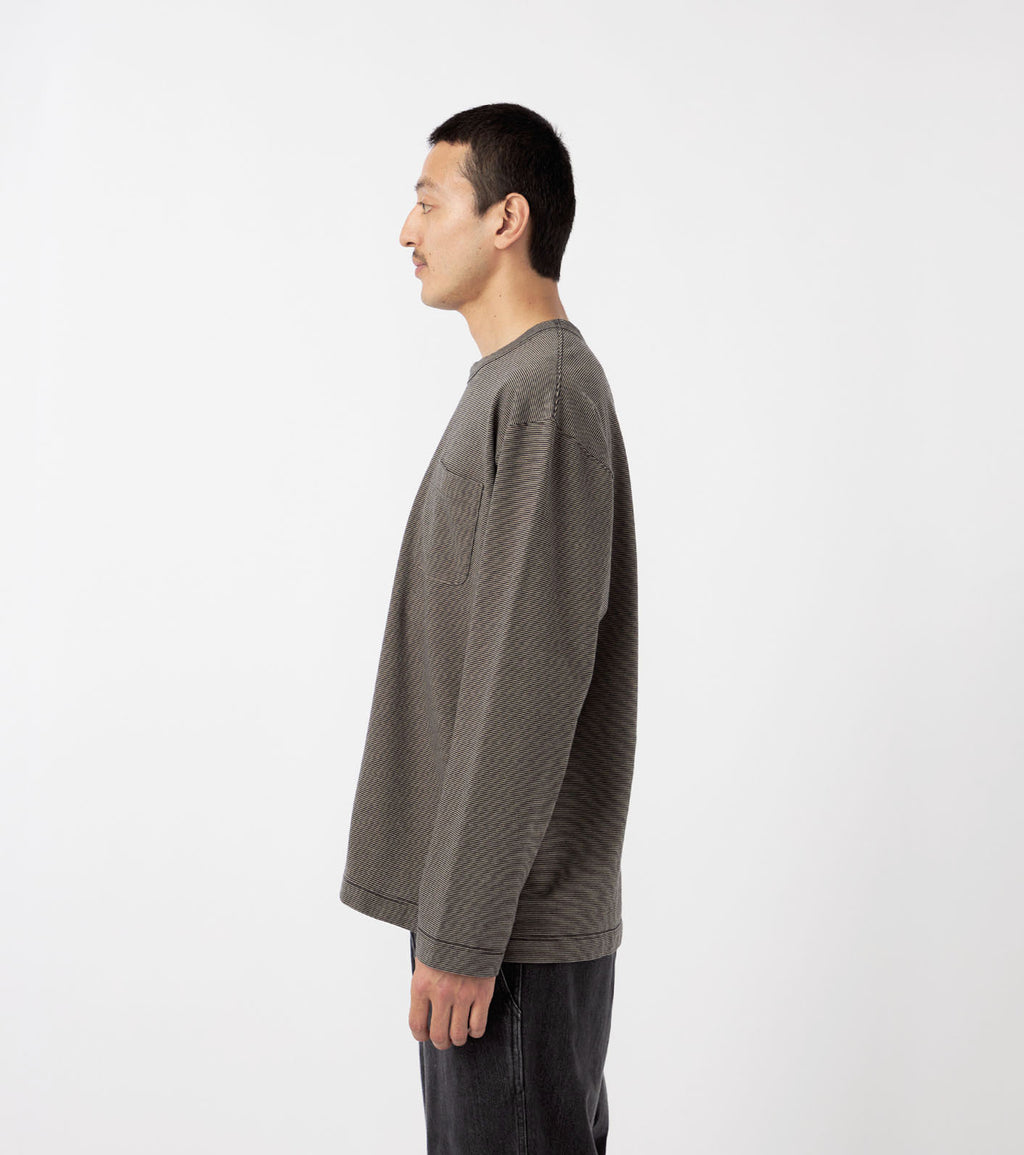 Micro Stripe Pocket L/S Tee