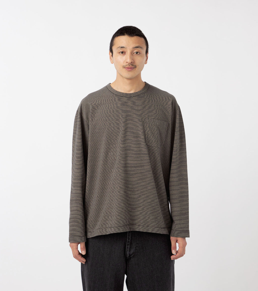 Micro Stripe Pocket L/S Tee