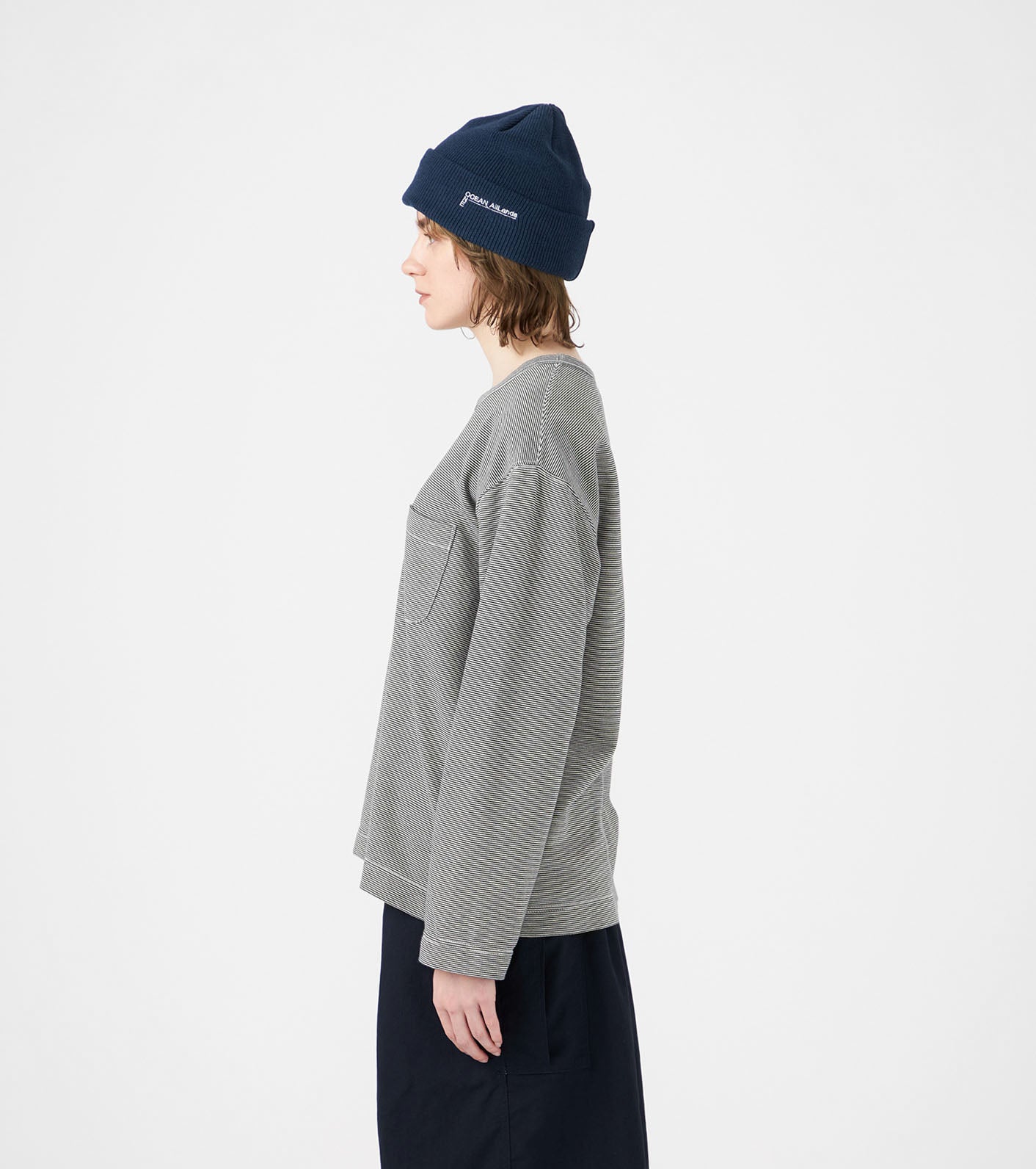 Micro Stripe Pocket L/S Tee