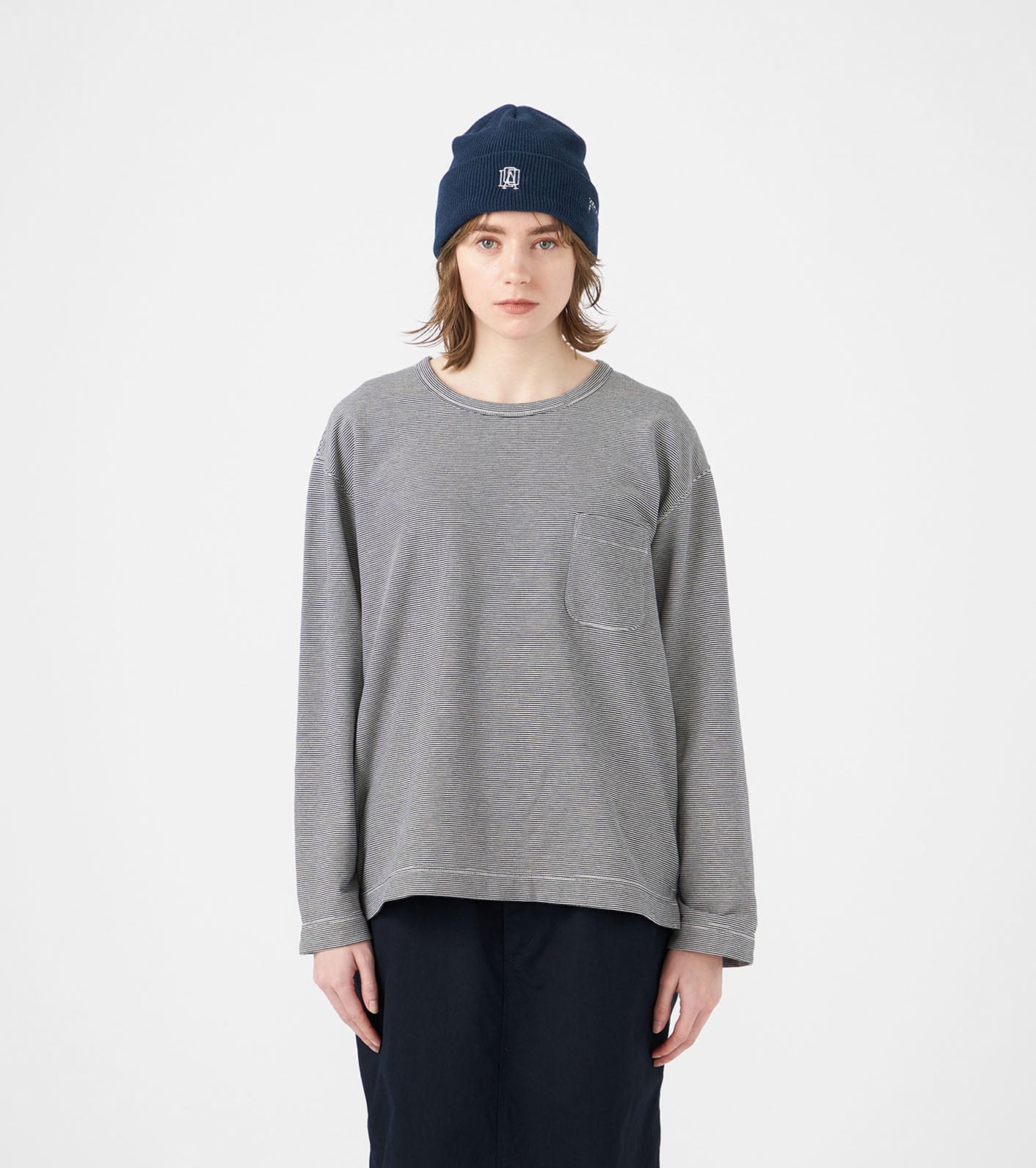 Micro Stripe Pocket L/S Tee