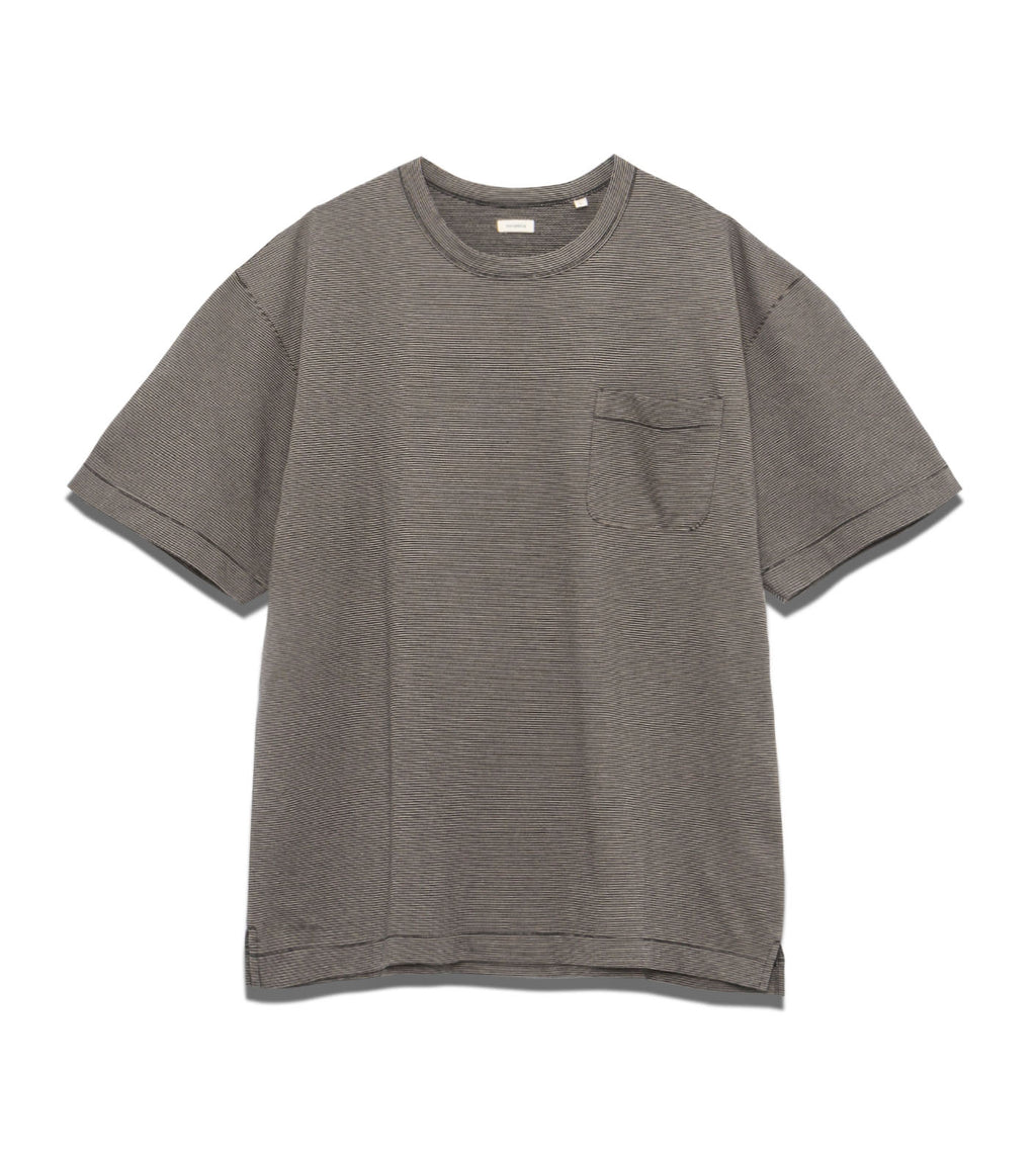 Micro Stripe Pocket Tee - KH(Black x Gray)