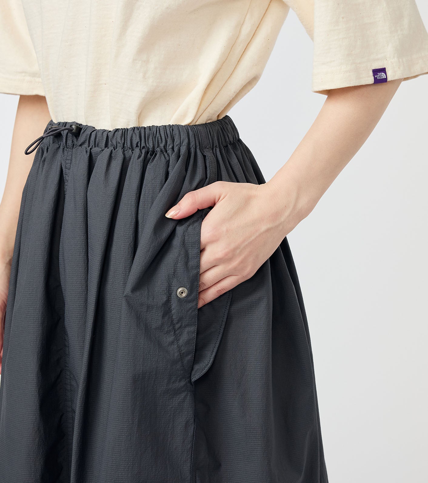 Garment Dyed Nylon Over Skirt