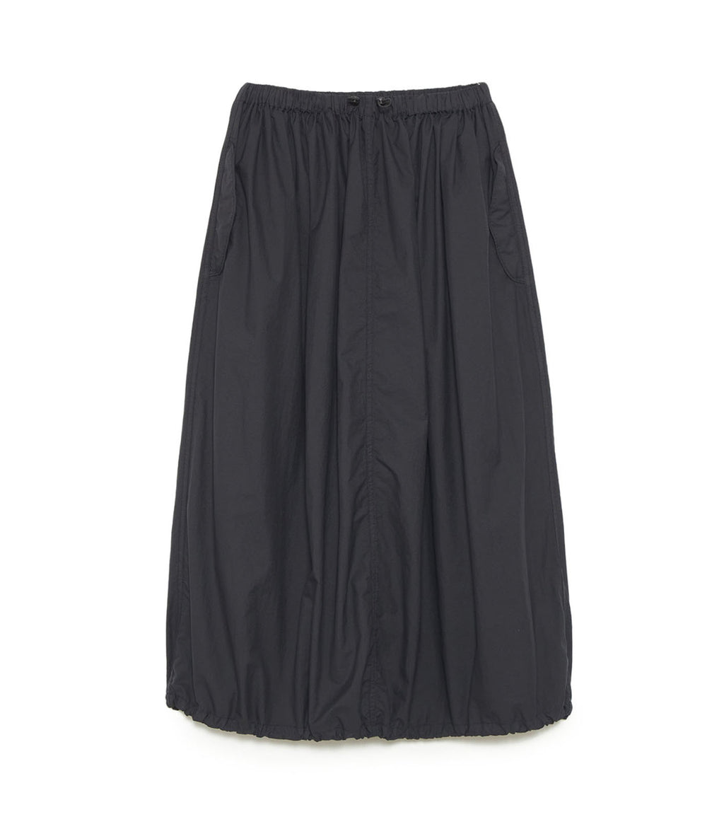 Garment Dyed Nylon Over Skirt - K(Black)