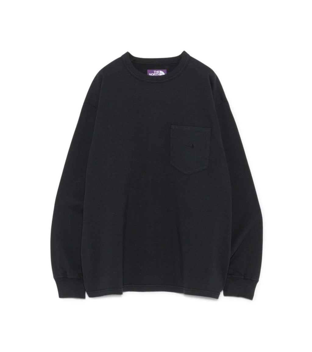 8oz Field Long Sleeve Pocket Tee - K(Black)