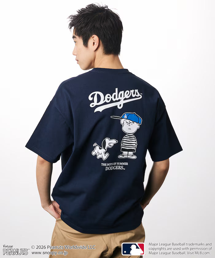 PEANUTS×MLB Exclusive Big Silhouette Back Print T-Shirt / DODGERS 【Limited Edition】