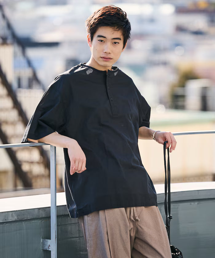 Relax Fit Relaxed Fit Henley Neck Pullover Shirt [Limited Edition]