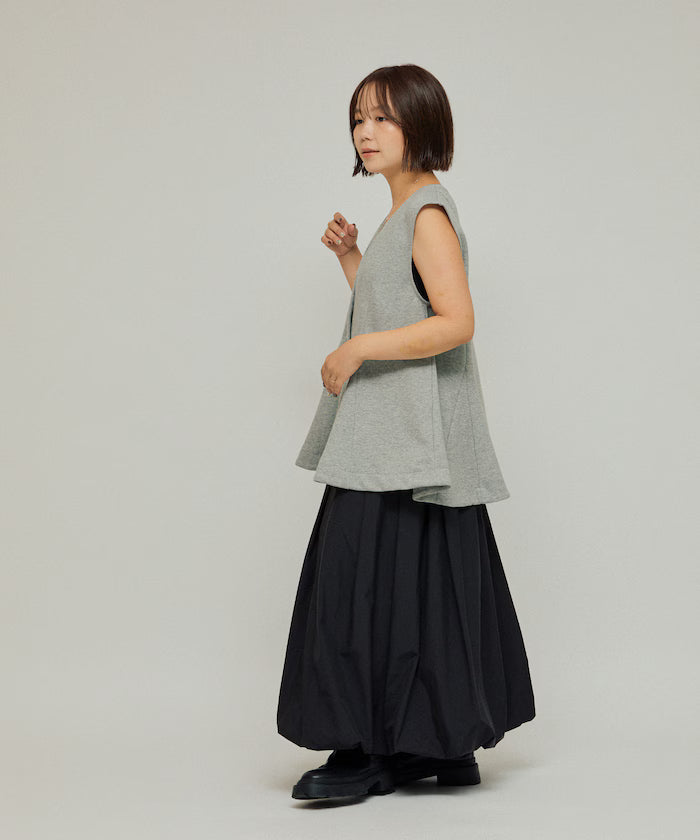 Cardboard Peplum V-Neck Vest