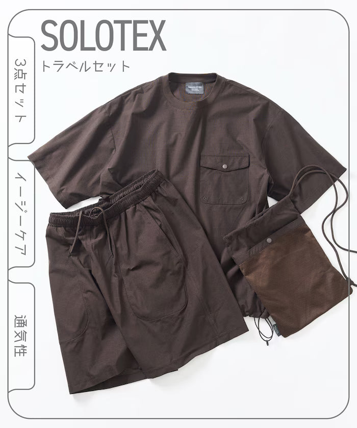 SOLOTEX Packable Short Sleeve Travel Set with Mini Bag Water-Absorbent and Quick-Drying
