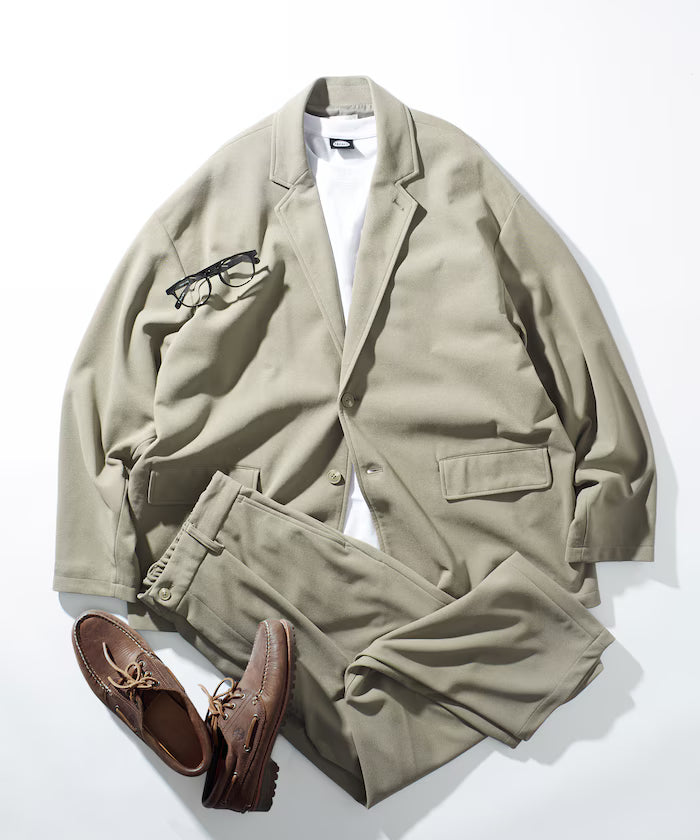 Relaxed Fit Comfortable Setup/Tailored Jacket/Easy Pants/Oversize [Limited Edition] - Beige
