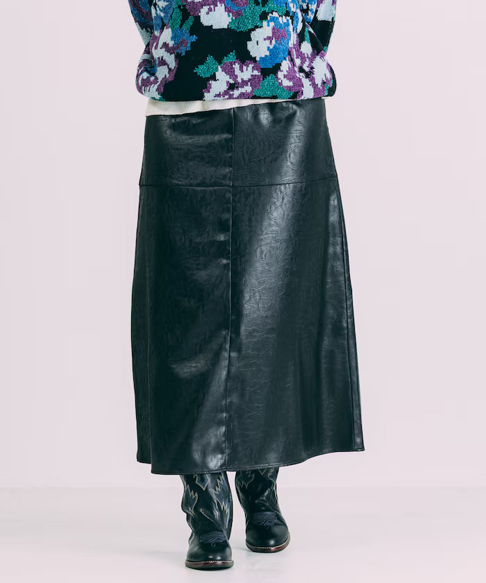 Heavy Satin Skirt - Black