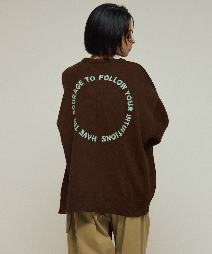 Sweat-like Lettered Knit / Jacquard Knit