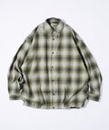 Wide Silhouette Ombre Check Spindle Shirt [Limited Edition] - Olive
