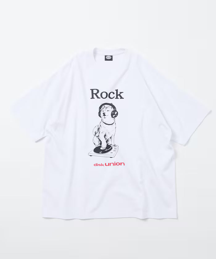 Limited Edition diskunion×FREAK'S STORE Collaboration Shiba Inu Big Silhouette Print Crew Neck T-Shirt