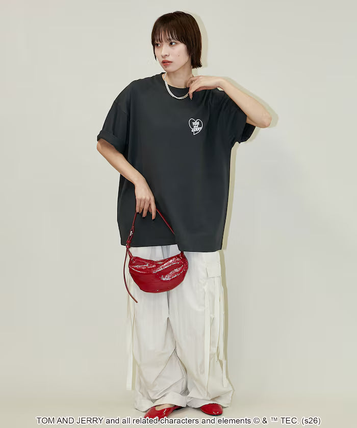 <Functional Material> TOM AND JERRY Heart Graphic T-Shirt Limited Edition